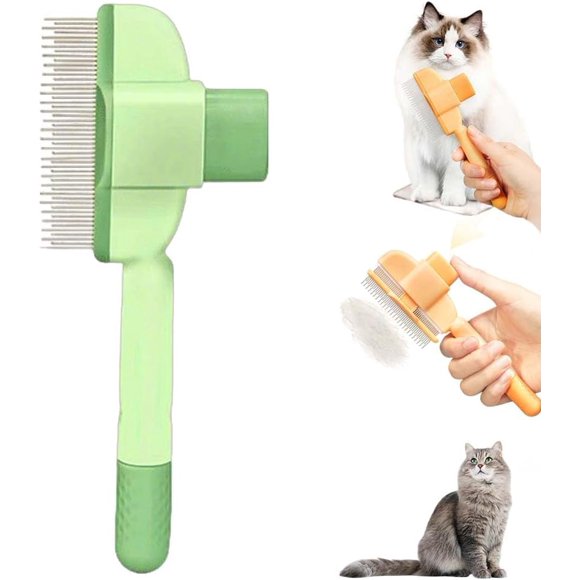 FeBohao Peigne pour Animaux de Compagnie pour Chats et Chiens, Brosse de Toilettage pour Animaux de Compagnie Convenant aux Chats et aux Chiens, Est Équipée de Dents Métalliques Longues et Courtes et a les Fonctions de Massage et de Nettoyage des Poils Perdus