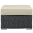 thumbnail image 2 of Modway Sojourn Aluminum and Rattan Patio Ottoman in Canvas/Antique Beige, 2 of 3