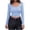 Light Blue, variant on Timegard Ribbed Tops for Women Scoop Neck Cropped Slim Fitting Blouse Fall Casual Comfy Long Sleeve Tops