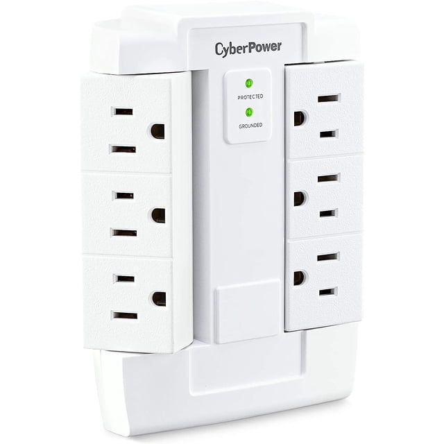 CyberPower CSB600WS Robinet Mural Essentiel 900 Joules avec Parasurtenseur à 6 Prises