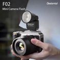 thumbnail image 2 of Desiontal F02 Black Mini Flash Speedlite, GN8 6500K Camera Flash Light Compatible with Sony Canon Fuji Nikon Camera, 2 of 12