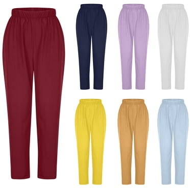 Pisexur Pantalon de Sarrau pour Femmes Couleur Unie Taille Élastique Sarraus Jogger d'Infirmière pour Femmes Pantalon de Yoga Extensible Décontracté Ample Surdimensionné Pantalon d'Uniforme de Travail
