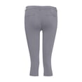 thumbnail image 4 of Timegard Capri Pants for Women Low Waisted Button Skinny Solid Color Leggings Work Pants with Pockets, 4 of 6
