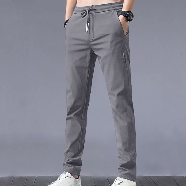DPTALR Pantalon Long Classique Décontracté d'Été pour Homme, Coupe Ajustée, Uni