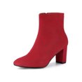 thumbnail image 1 of Unique Bargains Bottines à Talon Épais à Fermeture Éclair pour Femmes, 1 of 8