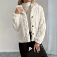 thumbnail image 2 of Breezora Women's Reversible Fleece Coat Winter Warm Stand Collar Button Down Twisted Design Jacket XXL Size White, 2 of 9
