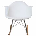 thumbnail image 3 of Nicer Furniture Matte Finish Modern Style Melded Plastic White Arm Chair, 3 of 5