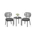 thumbnail image 1 of 3-Piece All-Weather Wicker Bistro Set,2 Rattan Chairs + Tempered-Glass Table, Compact Outdoor Dining Furniture for Garden, Backyard, Balcony & Apartment, 1 of 7