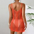 thumbnail image 4 of QIPOPIQ Robes de Plage pour Femmes à Manches Courtes Sans Manches à Bretelles Col en V Ajourée Robe d'Été de Plage Couvre-Maillot de Bikini Robe à Lacets Offres 2023, 4 of 4