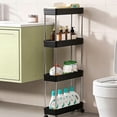 thumbnail image 4 of 4 Tier Kitchen Shelving with Wheels Unit, Narrow Space Storage Rack Multi Tier Living Room and Bathroom Organizer, 4 of 6