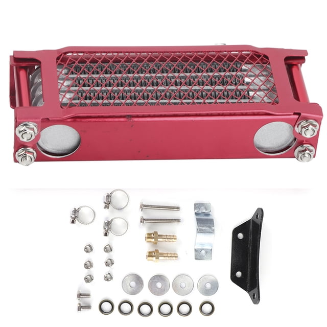 Oil Cooler Radiator, Aluminium Alloy Engine Oil Cooler Motorcycle Oil Cooler Radiator For 100-250CC Off-Road Vehicle 85x200x45mm