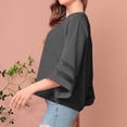 thumbnail image 5 of Timegard Hauts pour Femmes Col en V Manches 3/4 Chiffon Léger Ample Décontracté Fluide Haut Blouse Plage, 5 of 5