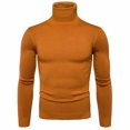 thumbnail image 2 of IROINNID Men's Turtleneck Long Sleeve Jumper Mid-Length Solid Color Knit Pullover Trim Base Sweater Blouse, 2 of 8