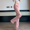 thumbnail image 2 of Timegard Formal Pants for Women Straight Leg Elastic High Waisted Button Office Casual Trousers with Pockets, 2 of 4