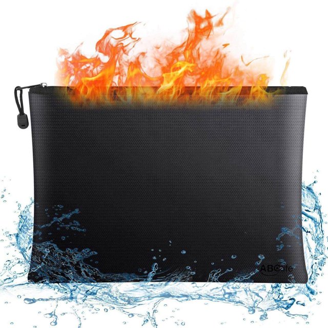 Baohd Waterproof Document Pouch Portable Fireproof money pouch for Contract Large