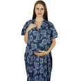 thumbnail image 3 of Bimba Maternity Hospital Kaftan Nursing Night Gown| Front Buttons- Baby Shower, 3 of 8