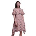 thumbnail image 1 of Bimba Robe Droite à Épaules Dénudées Style Chic pour Femmes à Imprimé d'Oiseaux Roses Tunique d'Été - Grand, 1 of 6