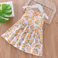 thumbnail image 3 of yoeyez Robes pour Filles 14-16 Ans Tout-Petit Enfant Bébé Filles Sans Manches Imprimé Graphique Débardeur Robe d'Été Plissée Ample Col Rond Robe Soleil Robe Décontractée pour Filles Jaune,5-6 Ans, 3 of 4