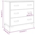 thumbnail image 4 of vidaXL Commode Noir 75x35x70 cm Pin Massif, 4 of 5