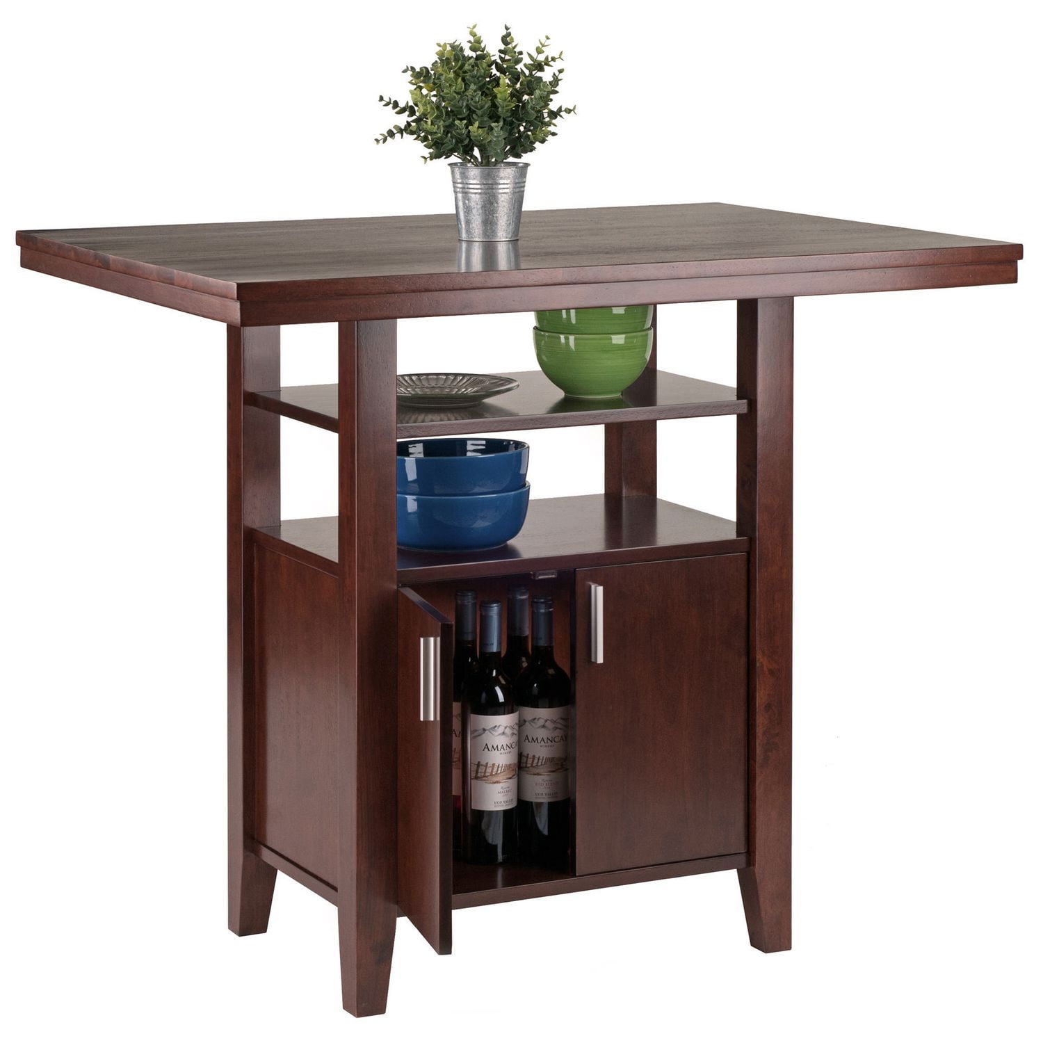 Winsome Table haute Albany en fini Noyer