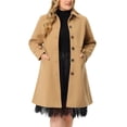thumbnail image 1 of GRACE & GRANDEUR Women's Plus Size Peacoat Single-Breasted Mid-Length Overcoat, 1 of 6