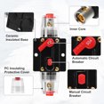 thumbnail image 4 of Unique Bargains 1 Set DC 12V- 48V 50Amp Auto Circuit Breaker with Manual Reset Inline Fuse Holder Protector Black Red, 4 of 8