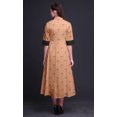 thumbnail image 3 of Bimba Leaves Ladies Button Down Print Dress A-Line Cocktail Party Shirt Dress-Small, 3 of 5