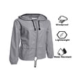 thumbnail image 4 of Women Lightweight Waterproof Rain Jackets  Solid Color Zipper Open Front Coat Windbreake, 4 of 6