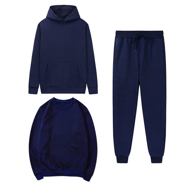MeetoTime Women's 3 Piece Outfit Tracksuit Pullover Top Hooded Sweatshirt and Sweatpants Lounge Set