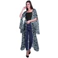 thumbnail image 2 of Moomaya Cardigan Long en Georgette Imprimée pour Femmes, Vêtements de Plage, Cache-Maillot, 2 of 5