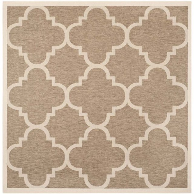Safavieh Courtyard Tapis Intérieur Extérieur Marron - Carré 5 Pieds3 Pouces