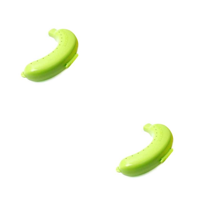 Shengyu Banana Storage Box Lovely Anti-extrusion Multifunctional Case Holder Takeaway Anti-squeezing Fresh-keeping Protector Green 2Set