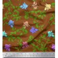thumbnail image 1 of Soimoi Poly Georgette Fabric Leaves & Bell Floral Fabric Prints by Yard 42 Inch Wide, 1 of 3
