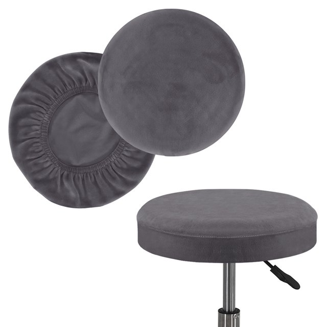 Baohd 2X Stool Cover Bar Supplies Dustproof Chair Covers Fine Workmanship Handily Install Multipurpose Washable Multicolored Gray XL