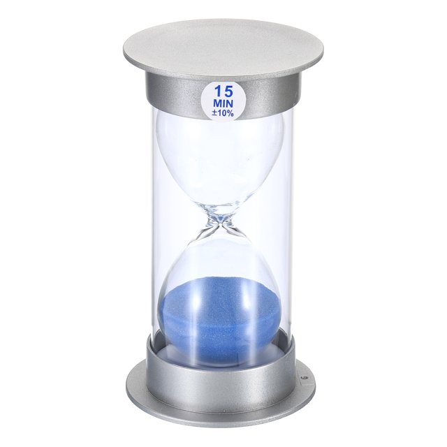 Unique Bargains 15 Minute Sand Timer, Sandy Clock, Count Down Sand Glass, Blue Sands