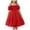 Red, variant on YDFCWXW Girls Cold Shoulder Shirred White Off Shoulder Ruffle Sleeve Summer A-Line Princess Sundress (Yellow, 3-4 Years)