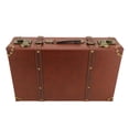 thumbnail image 2 of Mini Leather Suitcase, Exquisite Carry On Lightweight Non Wheeled Unique Small Vintage Leather Suitcase Alloy Lock 3D Sewing with Shoulder Strap for Overnight, 2 of 7