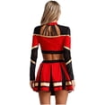 thumbnail image 2 of iiniim Costume de Pom-Pom Girl pour Femmes Uniforme de Cheerleading 2 Pcs Tenue Robe Haut Court avec Jupe Mini Plissée Rouge P, 2 of 5