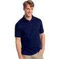 thumbnail image 2 of Hanes Cotton-Blend Men`s Jersey Polo, M, Deep Navy, 2 of 3