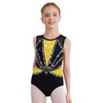 thumbnail image 3 of Linjinx Gym Leotards for Girls Ballet Dance Bodysuits Rhinestones Sleeveless Figure Skating Jumpsuit Yellow 8, 3 of 4