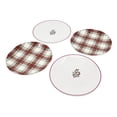 thumbnail image 4 of Holiday Time Cranberry Spice Collection Plaid & Berrie Appetizer Plates, 7.6-in, Multi-Color, Stoneware, 4-pack, 4 of 9