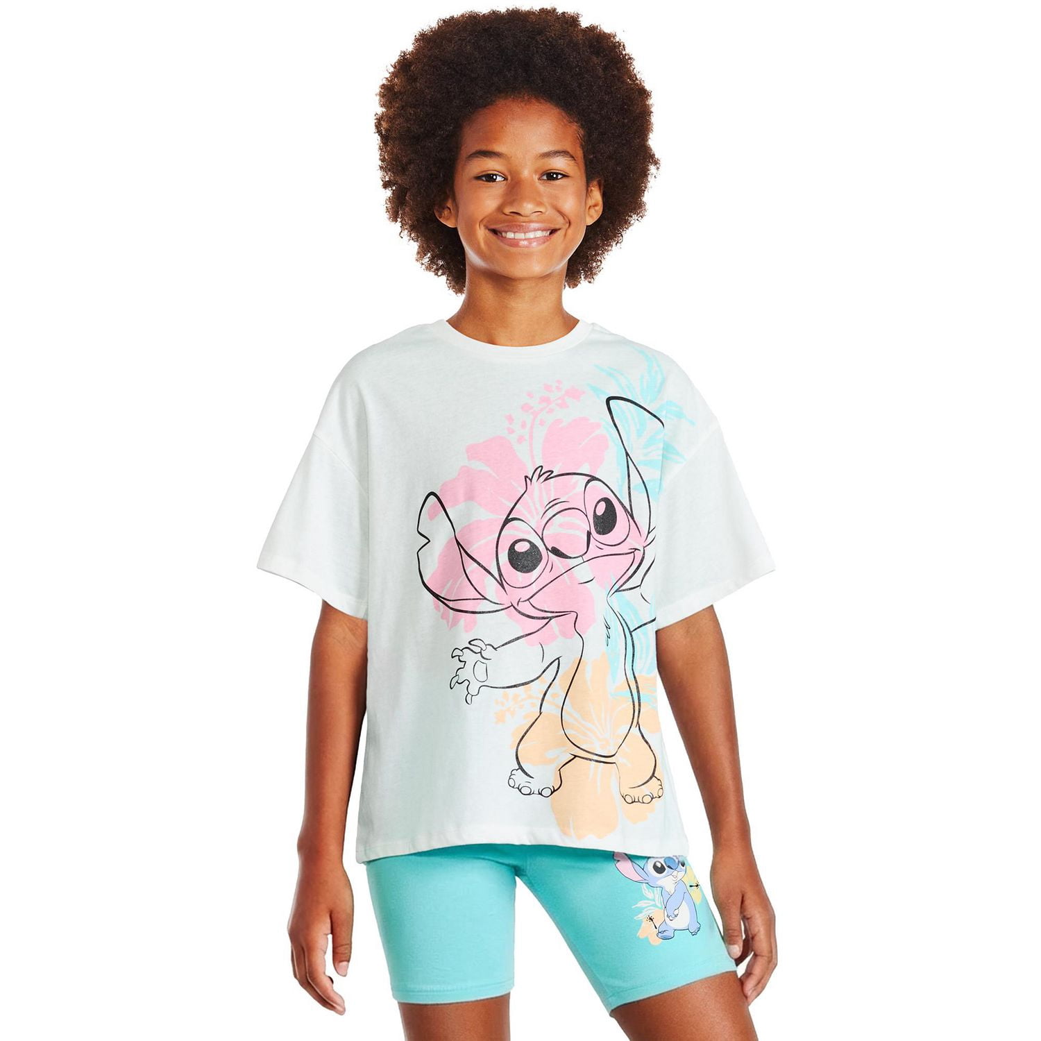 Disney Girls' Stitch Oversized T-Shirt
