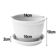 thumbnail image 2 of 2 Pcs Pot de Fleurs Rond en Plastique Épaissi avec Support Inférieur 14cm*10cm*10cm, 2 of 8