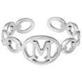 thumbnail image 1 of TIMIFIS Silver Rings Titanium Steel Plated 26 Letter English Opening Finger Hollow Valentine'S Day Gift, 1 of 1