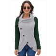 thumbnail image 1 of Pulls Femmes Chaud Asymétrique Tricot Pulls Col Roulé Solide Wrap Tricot Manches Longues Tops Causal XL, 1 of 5