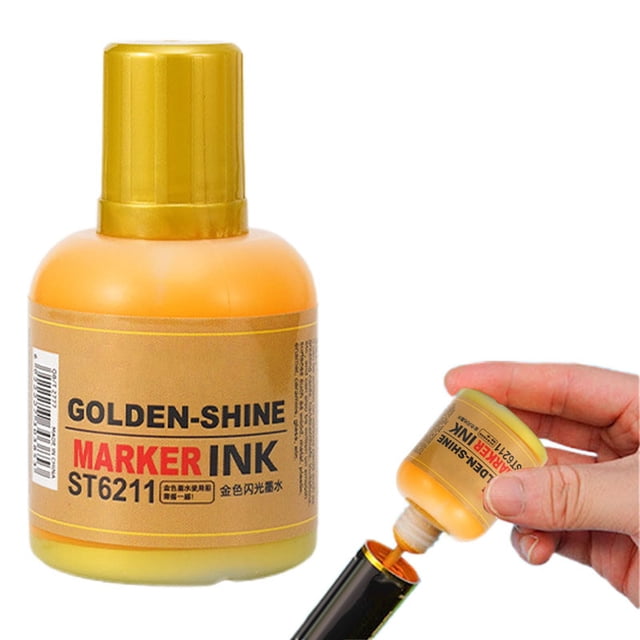 Gold Silver White High Gloss Oily Marker Ink Refiller Can Replace Ink 20ml