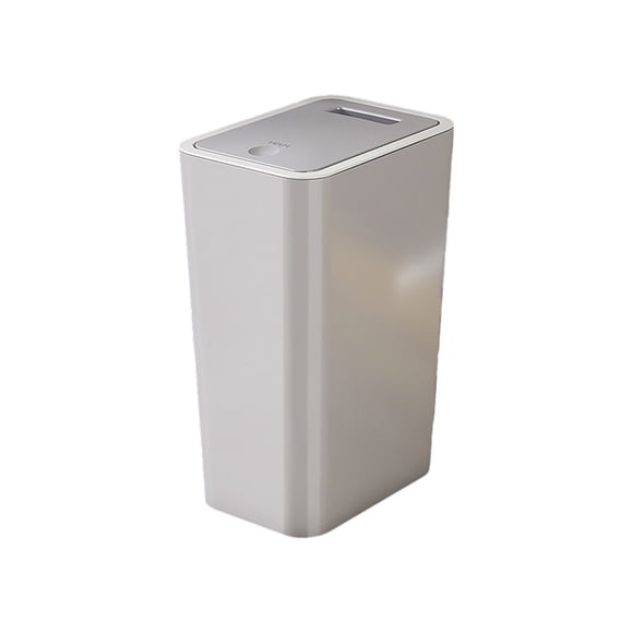 TopLLC Bathroom Trash Can with Lid, 10.5 Liters/2.8 Gallon Compact Slim Waste Basket with Press Open Lid, Waterproof Plastic Trash Bin Anti-Odor Garbage Container for Bathroom Kitchen Bedroom Office