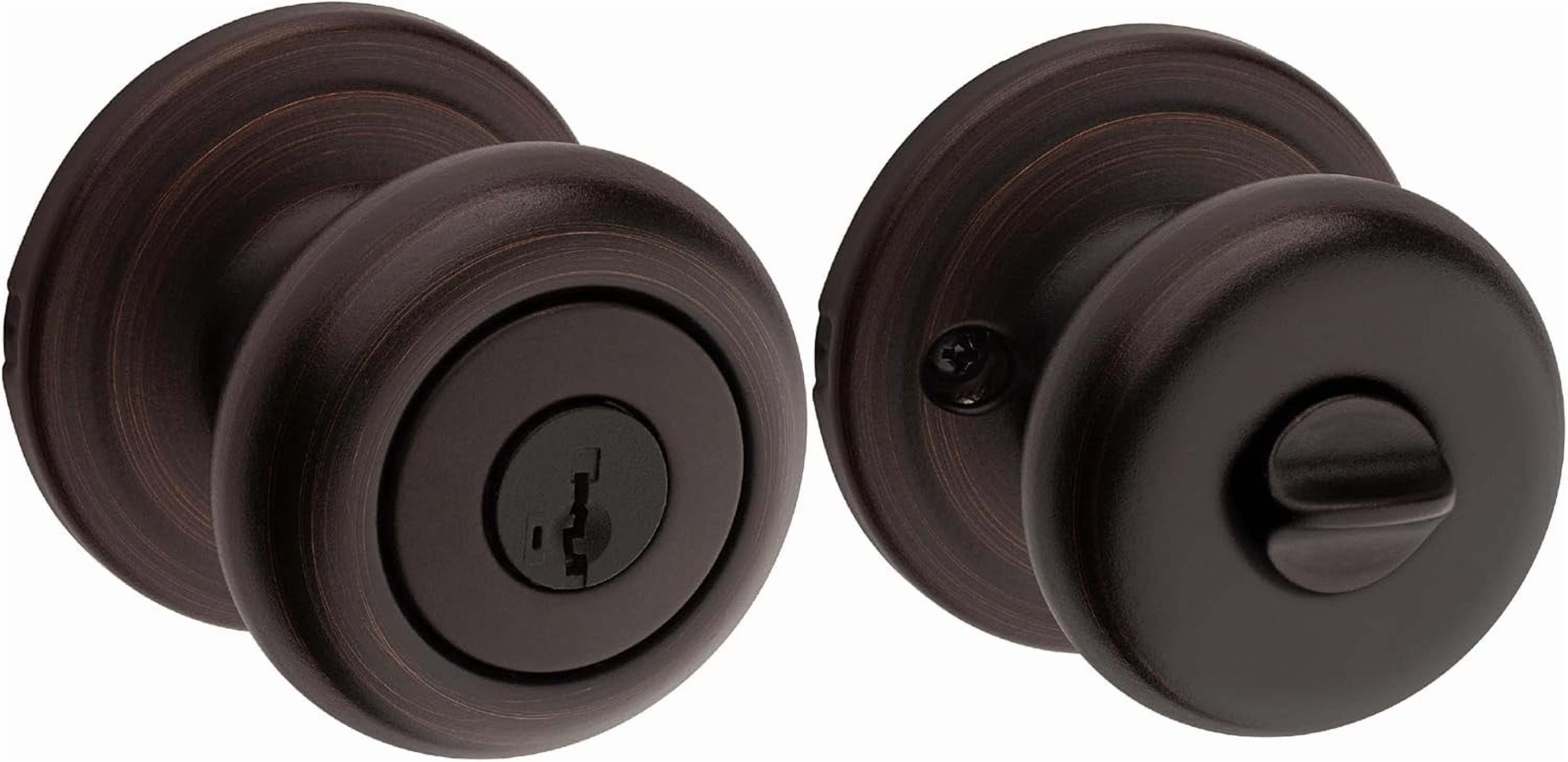 Troy Matte Front Door Knob with Lock and Key Exterior/Interior Door Handles with Lock Keyed Entry Door Knobs for Front Door Bedroom Bathroom & Office Traditional Home Décor