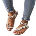 thumbnail image 3 of DXOUPM Women's Thong Slide Sandals Open Toe Slip on Flip Flop Comfortable Flat Sandals for Summer, 3 of 5