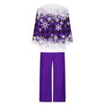 thumbnail image 4 of Pisexur Pyjama de Noël pour Femmes Ensemble Deux Pièces Tendance des Fêtes Imprimé Flocon de Neige Pyjamas de Noël Décontractés Manches Longues Col Rond Hauts Pantalons de Pyjama Tenue de Nuit, 4 of 5